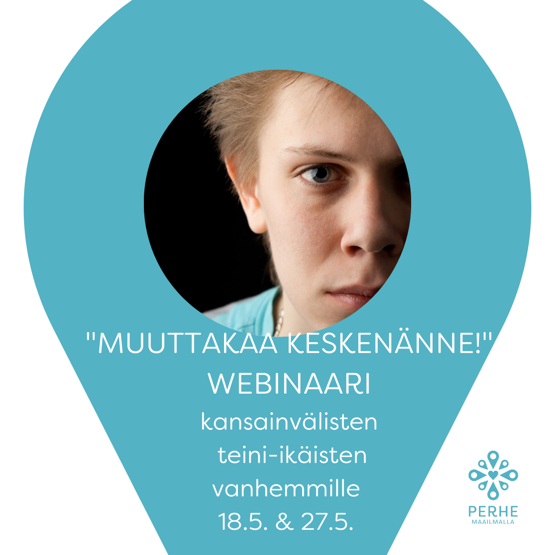 ”Muuttakaa keskenänne” Webinaarin tapahtumakuva, jossa murrosikäinen poika katsoo vakavasti suoraan silmiin.